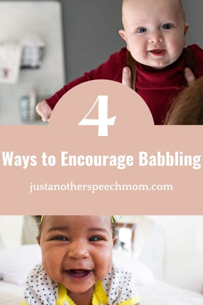 Info on babbling milestones and easy ways to encourage babbling with your baby!