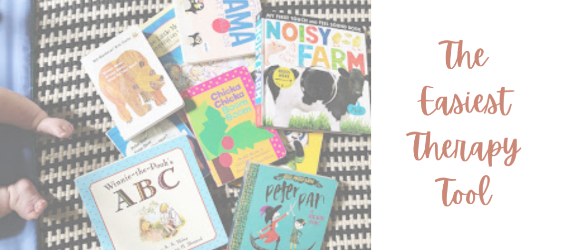 Picture of books surrounding a baby